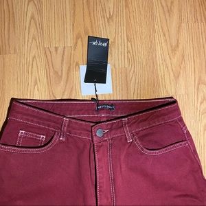 Nasty Gal burgundy jeans size 6